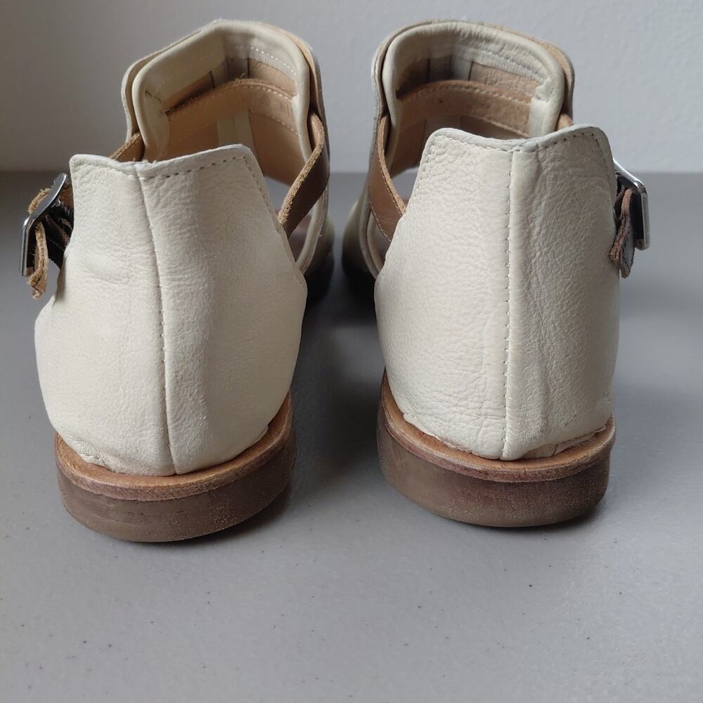 MIZ MOOZ Gladiator Sandals Shoes Sz 38 WIDE Cream Leather Open Toe FOUND Buckle - Picture 5 of 11